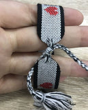 Hot Brand Jewelry 30 Colors Cotton Rope Woven Bracelets Letter Signature Embroidery Bangle For Women Tassel Lace-up Bracelets